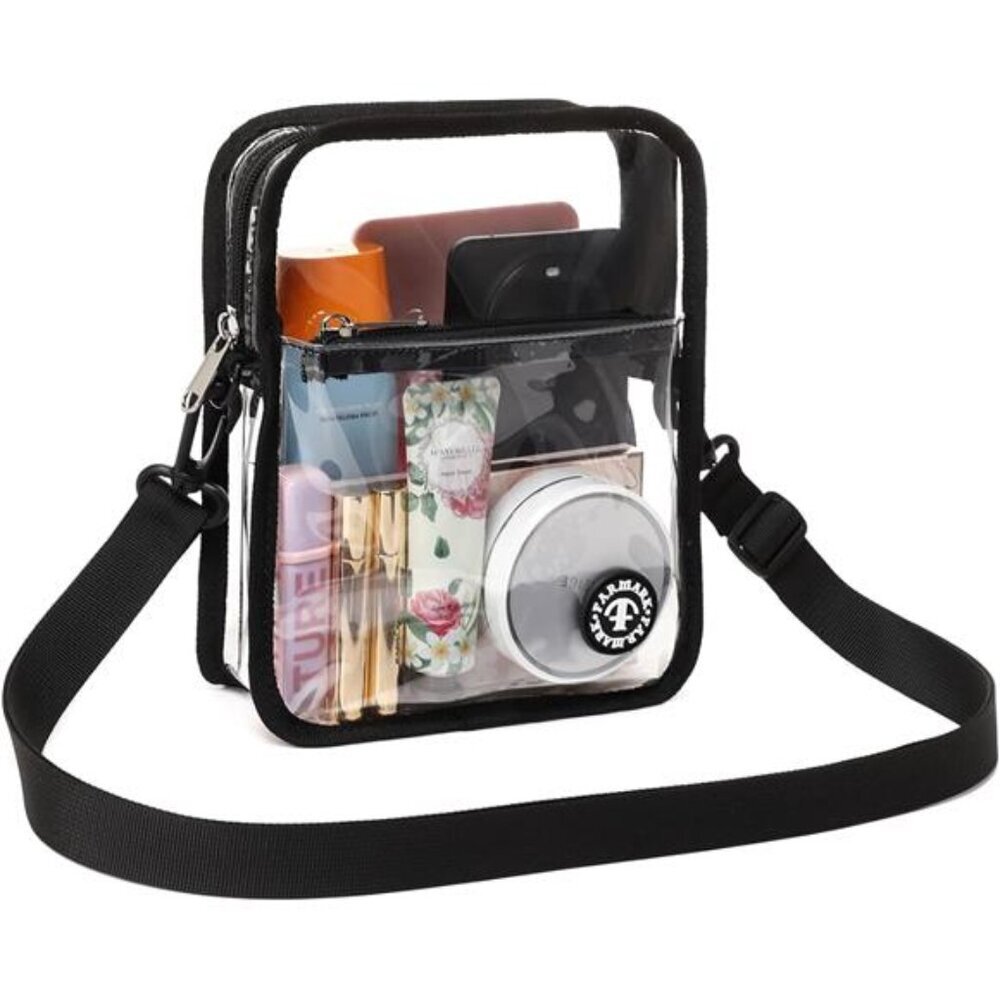 Clear stadium bag crossbody purse transparent waterproof concert event handbag - Picture 1 of 7
